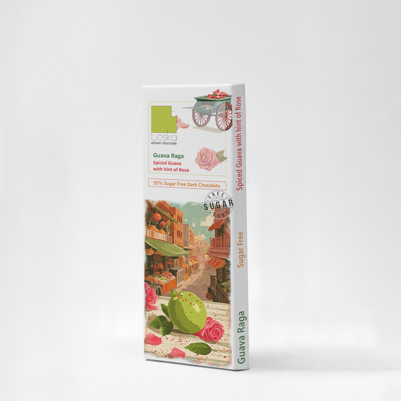 Guava Raga | Spiced Guava with hint of Rose | 55% Dark Chocolate | Sugar Free
